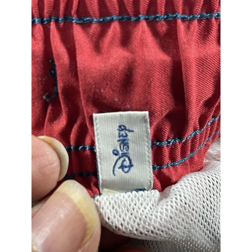 Disney Junk Food Mickey Mouse Swim Trunks Blue Red White Striped Men's Large